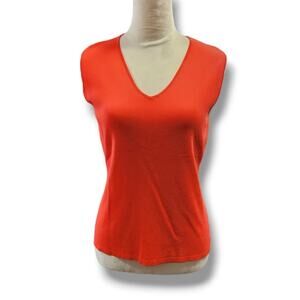 Chico's Design Vintage 80s Sleeveless Bright Red Fitted Top